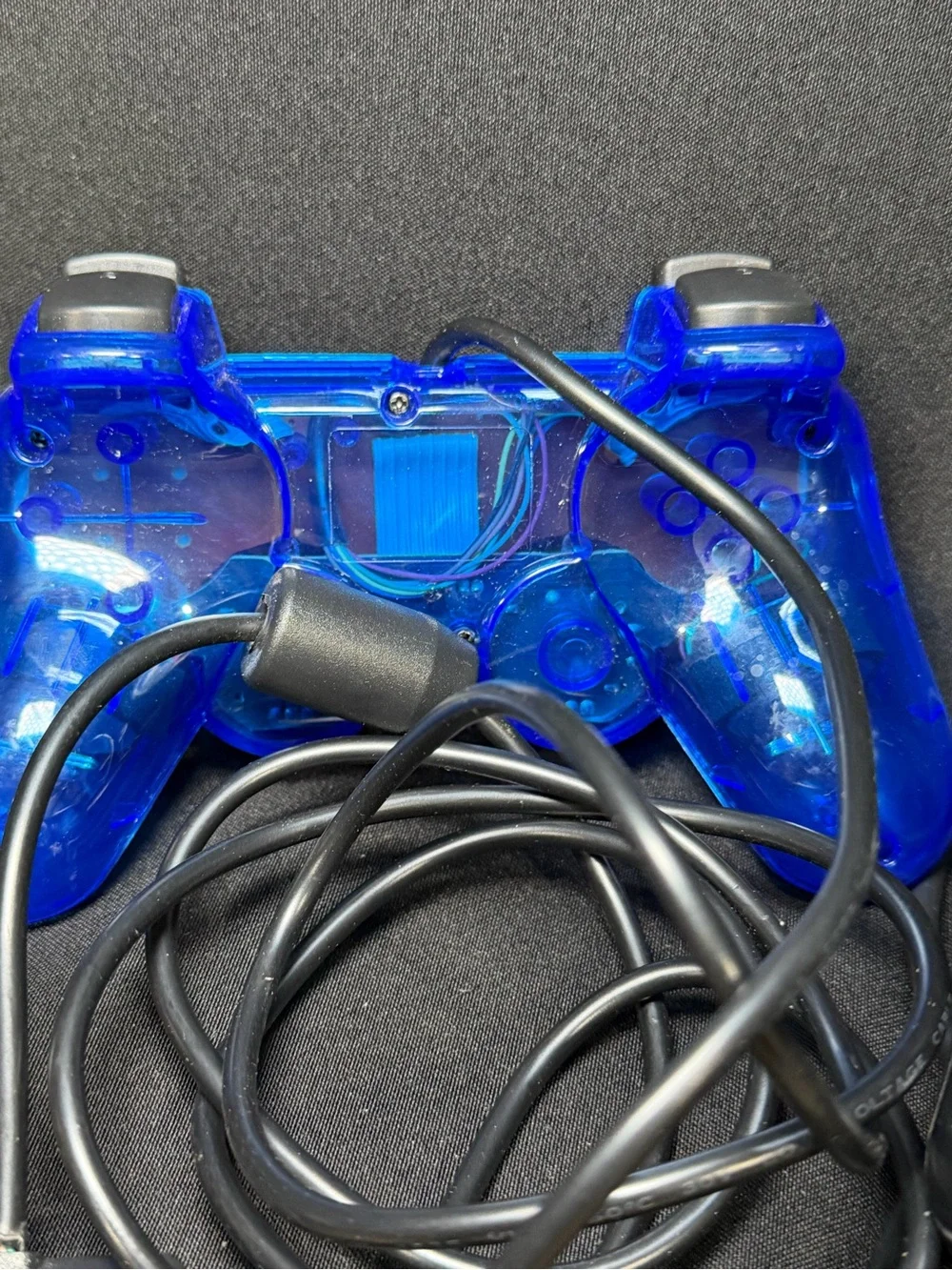 ps2 controller Lot 2 Untested Black And Blue Translucent Wired